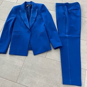 Blue Zara Tuxedo Medium Pants Jacket